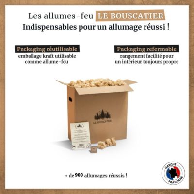 760 à 800 allume-feu en laine de bois et cire végétale 100% naturel pour cheminée poêle four à pizza cuisinière Barbecue brasero.