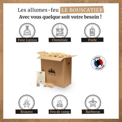 760 à 800 allume-feu en laine de bois et cire végétale 100% naturel pour cheminée poêle four à pizza cuisinière Barbecue brasero.
