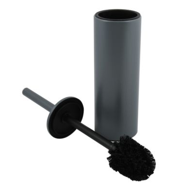 Brosse WC et support MSV Spirella Akira à poser en acier coloris gris