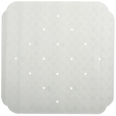 Tapis de fond de douche antidérapant 53x53 cm, caoutchouc naturel blanc, Ruby Spirella