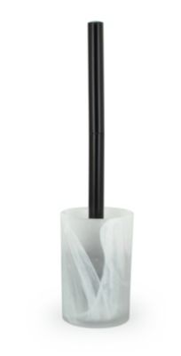 Brosse wc et pot en verre de quartz, blanc, Spirella Madison