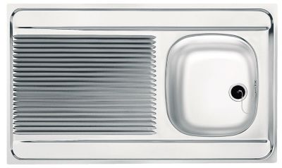 Franke Ãvier inox 1 bac, 1 Ã gouttoir Ã poser - Dimensions: 80 x 60 cm - MAN711-800