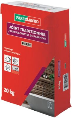 Joint pour plaquettes de parement intérieur et extérieur pierre Parexlanko poudre 20kg