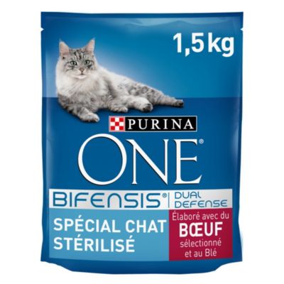 Croquettes pour chat stérilisé One Spécial chat stérilisé bœuf et blé 1,5kg