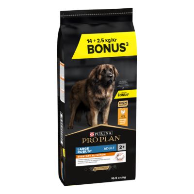 Croquette chien adulte large robuste Purina optibalance au poulet 14 + 2.5 kg offert