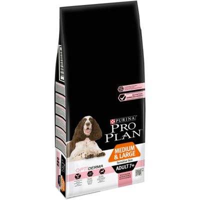 Pro plan Chien Medium & Large 7+ Sensitive Skin riche en saumon et au riz 14kg