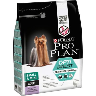 Croquettes pour chien Pro Plan Small & Mini Adult Sensitive Digestion grain free riche en dinde 2,5k