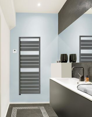 Sèche serviettes électrique à inertie fluide Acova Astrakan anthracite 750W - Acova