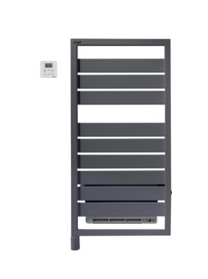 Sèche-serviettes électrique à  inertie fluide Acova Astrakan +Air anthracite 500W + soufflerie 1000W