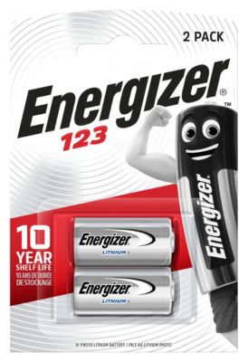 Pile Lithium CR 123 3V lot de 2 Energizer