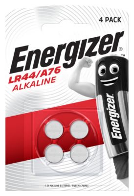 4 Piles bouton alcaline LR44 Energizer 1.5V