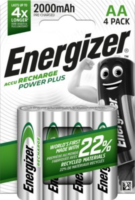 4 Piles AA LR6 rechargeables accu Power Plus Energizer