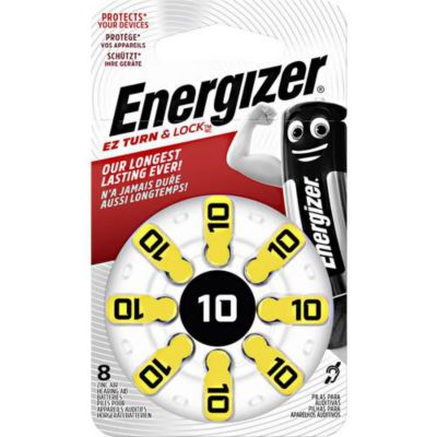 Pile bouton zinc-air ZA 10 Energizer 91 mAh 1,4 V - lot de 8