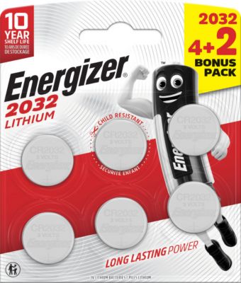 Pile Bouton Cr 2032 Lithium Energizer 240 Mah 3 V 6 Pc - vue 2