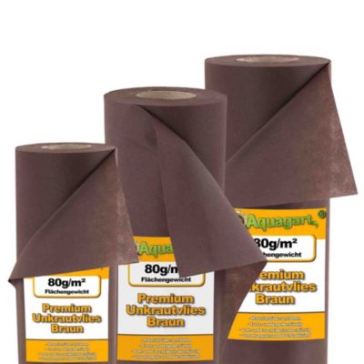 77 m² film de paillage, toile de paillage 80 g 1,4 m de large, marron Aquagart