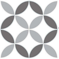 8 carreaux adhésifs motif fleur grise L.10 x H.10 x l.0,4cm