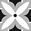 8 carreaux adhésifs motif fleur noire L.10 x H.10 x l.0,4cm