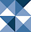 8 carreaux adhésifs motif géométrique bleu L.10 x H.10 x l.0,4cm