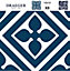 8 carreaux adhésifs motif losange bleue L.10 x H.10 x l.0,4cm