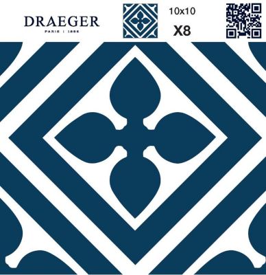 Carrelage sol effet carreaux de ciment Water Estrella blanc 44x44 - Réflex Boutique