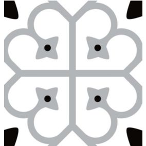 8 carreaux adhésifs motif rosace grise L.10 x H.10 x l.0,4cm