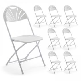 8 chaises pliantes de réception blanches  Oviala