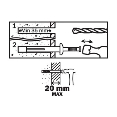 8 chevilles à frapper Diall métal PZ Ø6x50mm