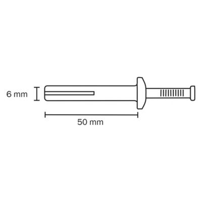 8 chevilles à frapper Diall métal PZ Ø6x50mm