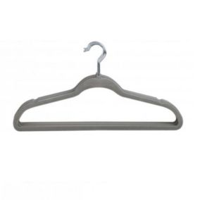 8 Cintres en velours - 41 cm - Gris
