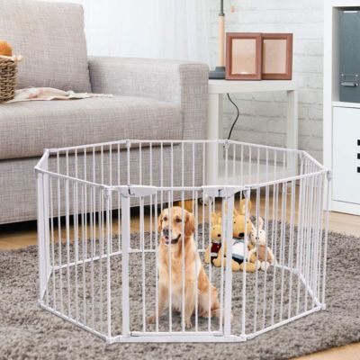 8 Pcs Barrieres de Securite Extensible a Pression Grill DIY Protection pour Bebe Animaux Cheminee Escalier Blanc