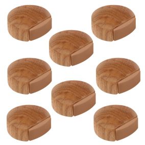 8 Un. Butée de porte adhésive en bois de chêne naturel 45x42MM