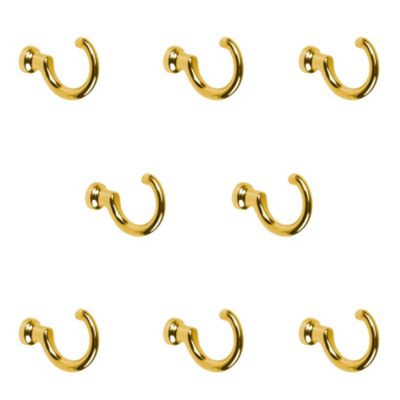 8 Un. Portemanteau patère  laiton brillant pour  mur 32X9X44MM