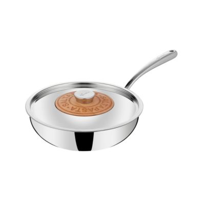 Lagostina Poêle wok inox 26cm avec couvercle 011204042026 emozione salta pasta