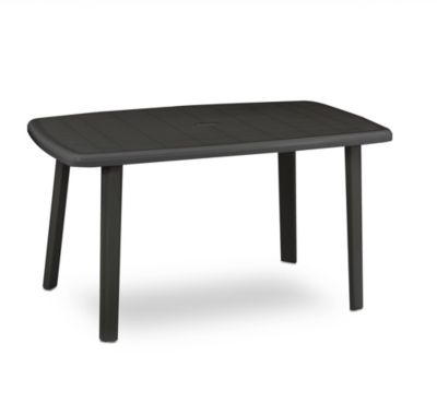 Table de jardin plastique coloris graphite L.137 x l.85 x H.72 cm Bica