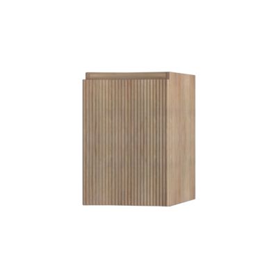 Meuble complément sous vasque l.34 x H.55 x P.41 cm, effet bois strié, version droite, Vague