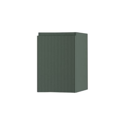 Meuble complément sous vasque l.34 x H.55 x P.41 cm, vert mat strié, version droite, Vague