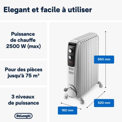 Radiateur bain d'huile De'Longhi Dragon4 2500W