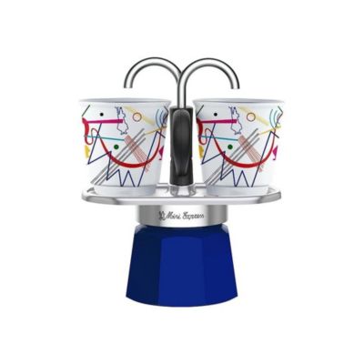 Bialetti Cafetière italienne Mini-express Kandinsky 2 tasses 100 ml bleu inox Gris - vue 3