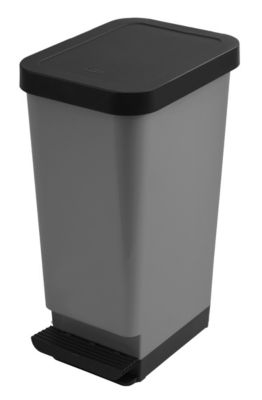 Poubelle de cuisine 45L Tontarelli en polypropylène (PP) coloris gris ouverture à pédale l.29 x P.38,7 x H.61 cm - Tontarelli