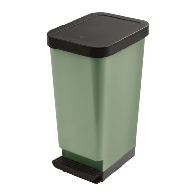 Poubelle de cuisine 45L Tontarelli en polypropylène (PP) coloris vert ouverture à pédale l.29 x P.38,7 x H.61 cm - Tontarelli