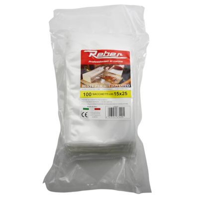 Lot de 100 sacs 15x25 pour appareil à emballage sous vide 9701n et 9700n Reber 6745N