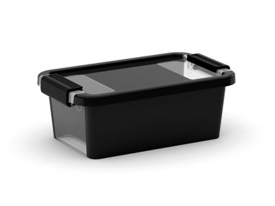 Boîte de rangement en plastique noir Bi Box 1,2 L
