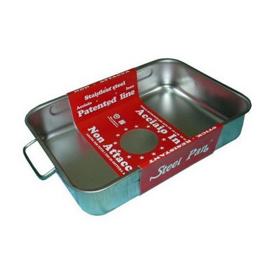 Steel PAN Plat à four haut - Inox - 40 x 28 cm Gris - vue 3