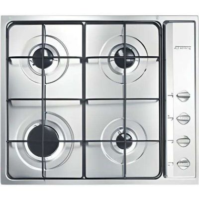Plaque De Cuisson Gaz Smeg S64S – 4 Brûleurs, Allumage Intégré, Sécurité Thermocouple