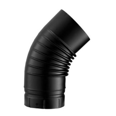 Coude émaillé noir mat 45° Ø130 mm Poujoulat - Poujoulat