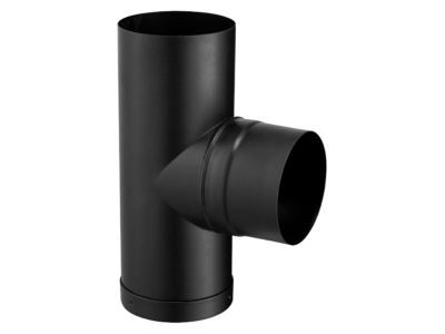 Té tampon émaillé noir mat ø150 mm Poujoulat