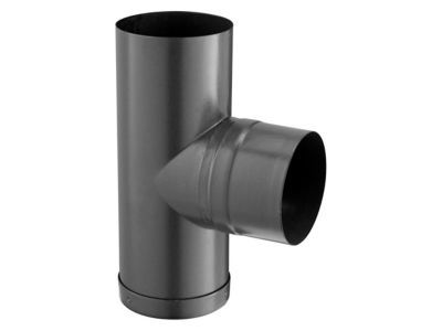 Té tampon émaillé gris ø130 mm Poujoulat