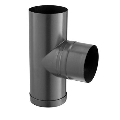 Té avec tampon émaillé Gris ø180 mm Poujoulat