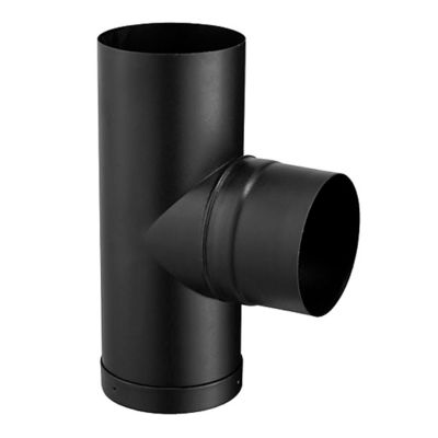 Té tampon émaillé noir mat ø180 mm Poujoulat