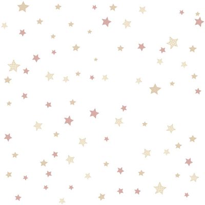 Papier peint intissé Babyland 2 Lutece mat et satiné petites étoiles rose, beige, blanc l.1005 x l.5